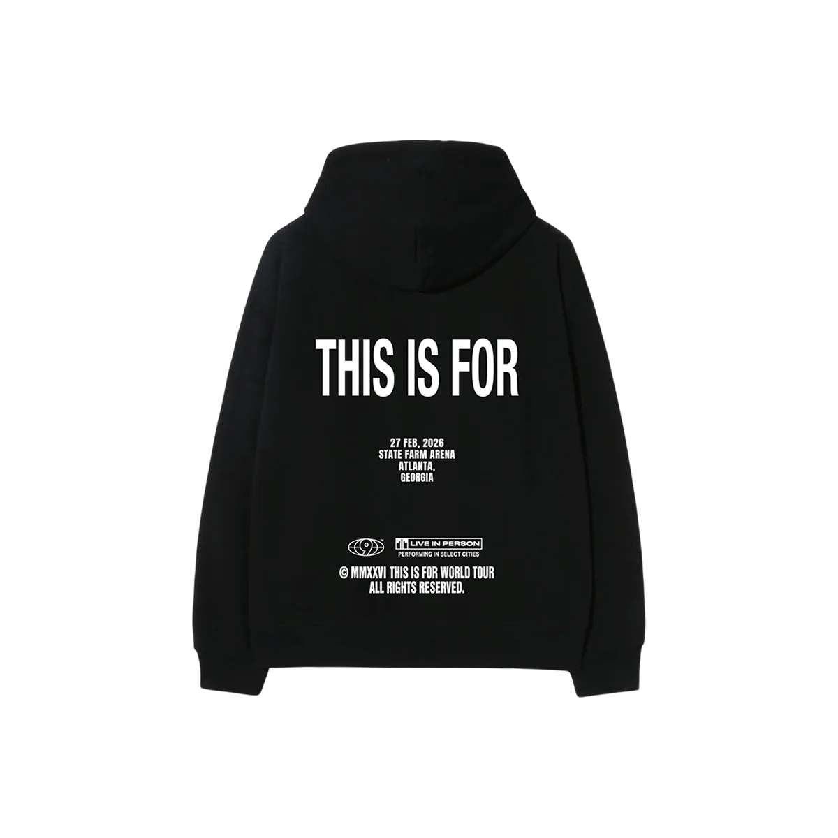 BLACK ZIP HOODIE - ATLANTA - Image 3
