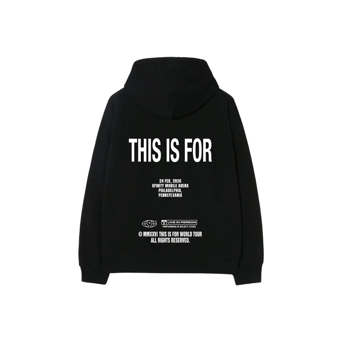 BLACK ZIP HOODIE - PHILADELPHIA - Image 3