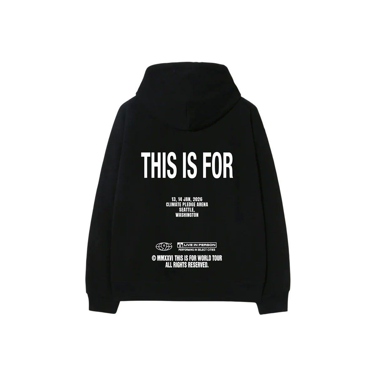 BLACK ZIP HOODIE - SEATTLE - Image 3
