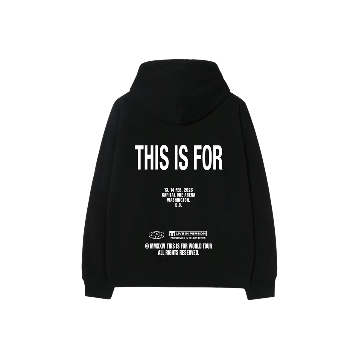 BLACK ZIP HOODIE - WASHINGTON DC - Image 3